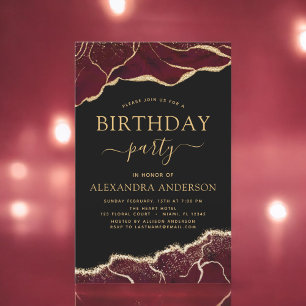 Agate Burgundy Birthday Party Any Age Invision