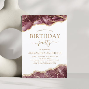 Agate Burgundy Birthday Party Any Age Invision