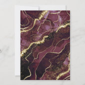 Agate Burgundy Gold Modern Wedding Kaart (Achterkant)