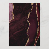 Agate Burgundy Gold Script Dark Wedding Menu (Achterkant)