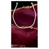 Agate Burgundy Wedding-patroon Klein Cadeauzakje (Achterkant)