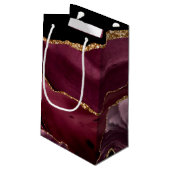 Agate Burgundy Wedding-patroon Klein Cadeauzakje (Achterkant Gekanteld)