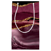 Agate Burgundy Wedding-patroon Klein Cadeauzakje (Voorkant)