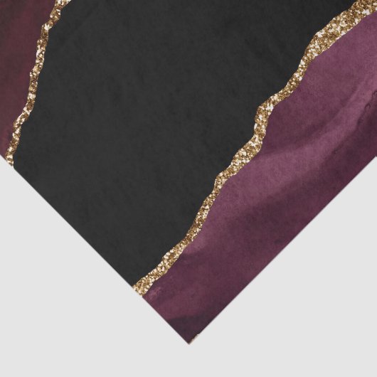 Agate Burgundy Wedding-patroon Tissuepapier (Detail)