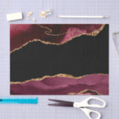 Agate Burgundy Wedding-patroon Tissuepapier (Craft)