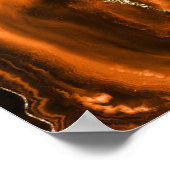 Agate Burnt Oranje Gold Donker Weddenschap Welkom Poster (Hoek)