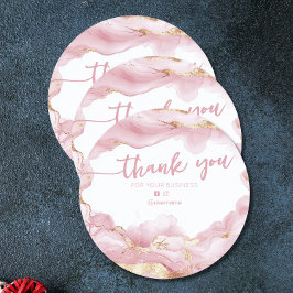 Agate Business Branding Bedankt Card Ronde Sticker