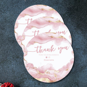 Agate Business Branding Bedankt Card Ronde Sticker