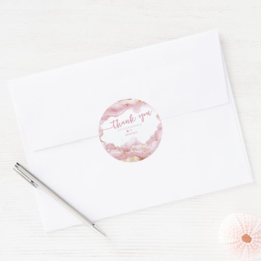 Agate Business Branding Bedankt Card Ronde Sticker (Envelop)
