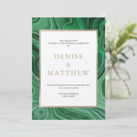 Agate Collectie Amazon Groen Uitnodiging (Staand voorkant)