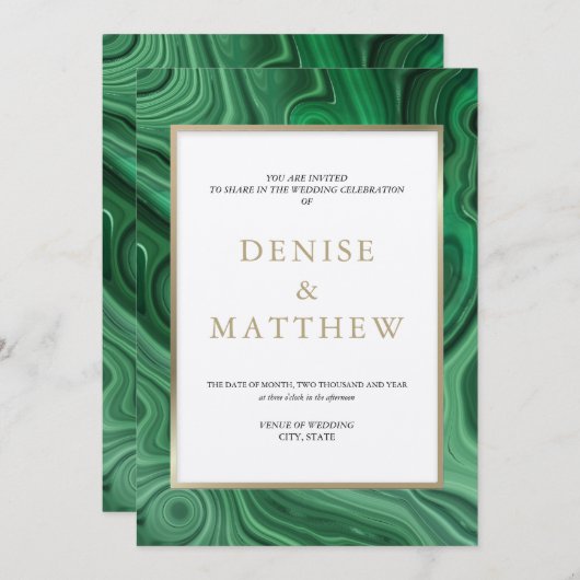 Agate Collectie Amazon Groen Uitnodiging (Voorkant / Achterkant)