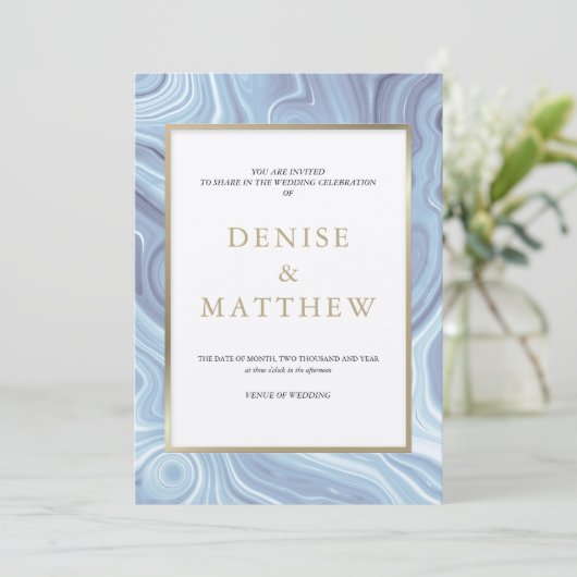 Agate Collectie Omphalodes Blauwe Uitnodiging (Staand voorkant)