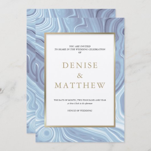 Agate Collectie Omphalodes Blauwe Uitnodiging (Voorkant / Achterkant)