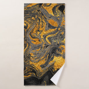 Agate Crystal. Futuristische moderne Suminagashi. Badhanddoek