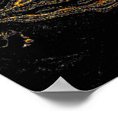 Agate Crystal. Futuristische moderne Suminagashi.  Poster (Hoek)