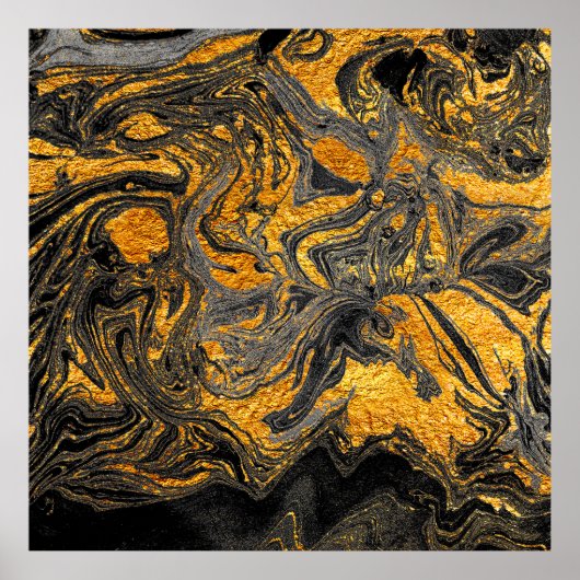 Agate Crystal. Futuristische moderne Suminagashi.  Poster (Voorkant)