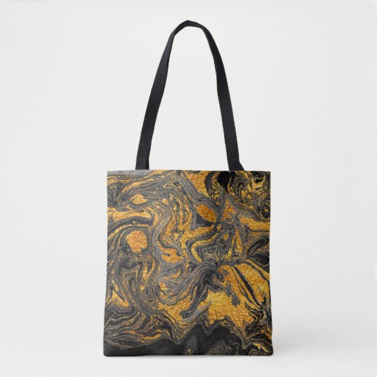 Agate Crystal. Futuristische moderne Suminagashi. Tote Bag (Voorkant)