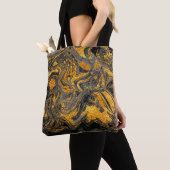 Agate Crystal. Futuristische moderne Suminagashi. Tote Bag (Dichtbij)