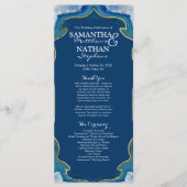 Agate Elegant  Blauw Blauwgroen Geode Programma Programmakaart (Voorkant)