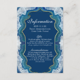 Agate Elegant  Blue Blauwgroen Geode Information Informatiekaartje