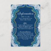 Agate Elegant Blue Blauwgroen Geode Information Informatiekaartje (Voorkant)