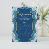 Agate Elegant Blue Blauwgroen Geode Information Informatiekaartje (Staand voorkant)