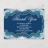 Agate Elegant Blue Blauwgroen Geode Patroon Briefkaart (Voorkant)