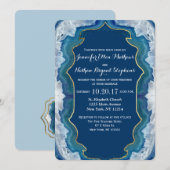 Agate Elegant Blue Blauwgroen Geode Patroon Kaart (Voorkant / Achterkant)