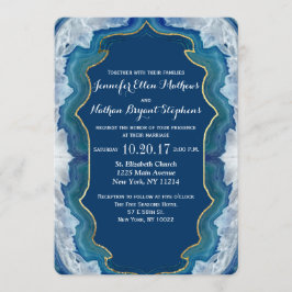 Agate Elegant  Blue Blauwgroen Geode Patroon Kaart