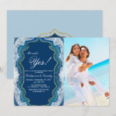 Agate Elegant  Blue Blauwgroen Geode Patroon Kaart (Voorkant / Achterkant)