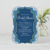 Agate Elegant  Blue Blauwgroen Geode Patroon Kaart (Staand voorkant)