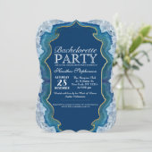 Agate Elegant  Blue Blauwgroen Geode Patroon Kaart (Staand voorkant)