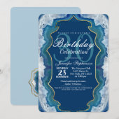 Agate Elegant Blue Blauwgroen Geode Patroon Kaart (Voorkant / Achterkant)