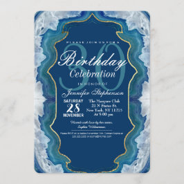 Agate Elegant  Blue Blauwgroen Geode Patroon Kaart