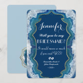 Agate Elegant  Blue Blauwgroen Geode Patroon Kaart (Voorkant / Achterkant)