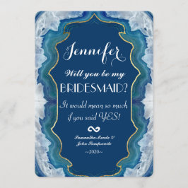 Agate Elegant  Blue Blauwgroen Geode Patroon Kaart