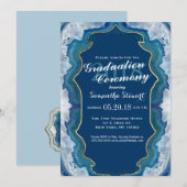 Agate Elegant  Blue Blauwgroen Geode Patroon Kaart (Voorkant / Achterkant)