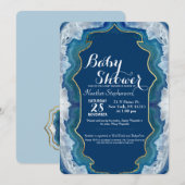 Agate Elegant Mooie Blauwe Turkooizen Geode Patroo Kaart (Voorkant / Achterkant)