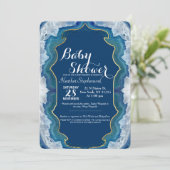 Agate Elegant Mooie Blauwe Turkooizen Geode Patroo Kaart (Staand voorkant)