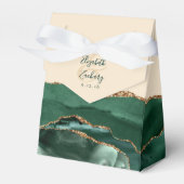 Agate Emerald Green Gold Champagne Beige Bedankdoosjes (Voorkant Zijde)