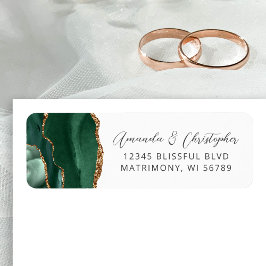 Agate Emerald Green Wedding Return Address Etiket