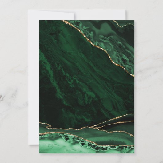 Agate Emerald Groen Goud 90e Verjaardag Kaart (Achterkant)