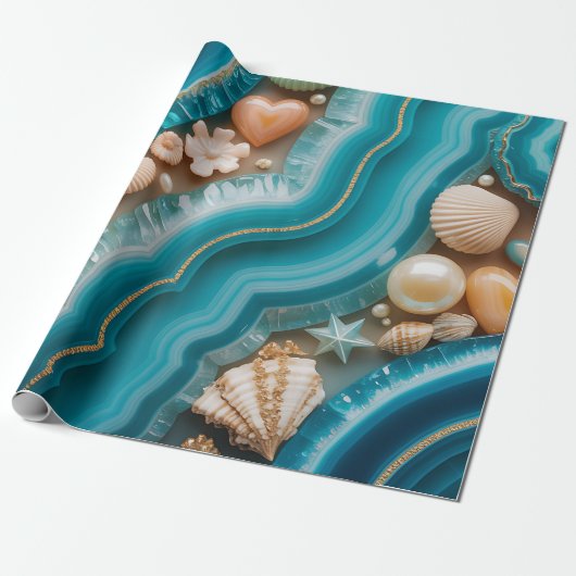 Agate en geode inpakpapier (Uitgerold)