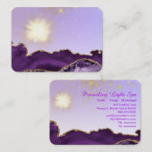 *~* Agate Energy Ball of Light Paars Visitekaartje (Voorkant / Achterkant)