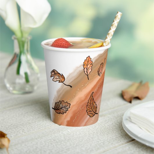 Agate Fall Leaves Papieren Bekers (Insitu)