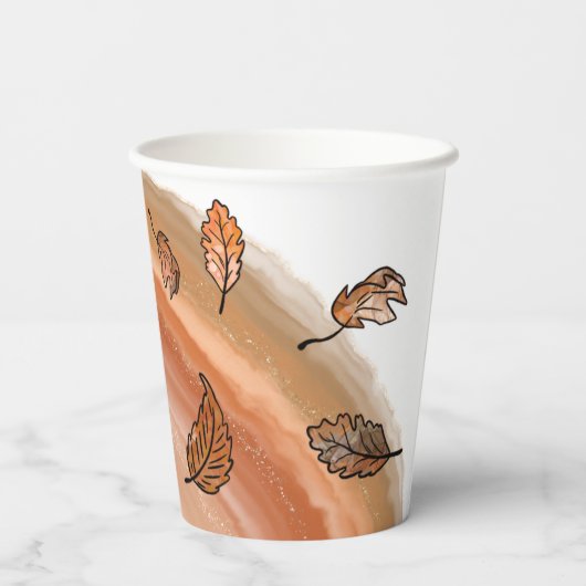 Agate Fall Leaves Papieren Bekers (Achterkant)