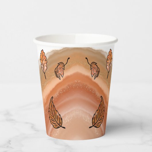 Agate Fall Leaves Papieren Bekers (Links)