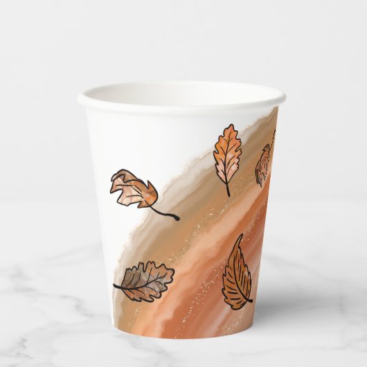 Agate Fall Leaves Papieren Bekers (Voorkant)