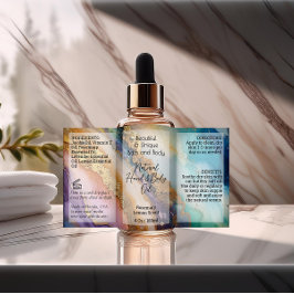 Agate flesetiket 4oz of olie druppelaar product rechthoekige sticker