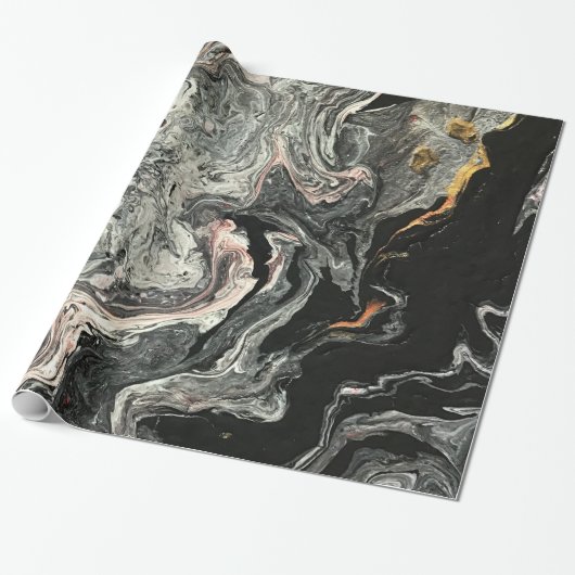 Agate Fluid Marmer Cadeaupapier (Uitgerold)
